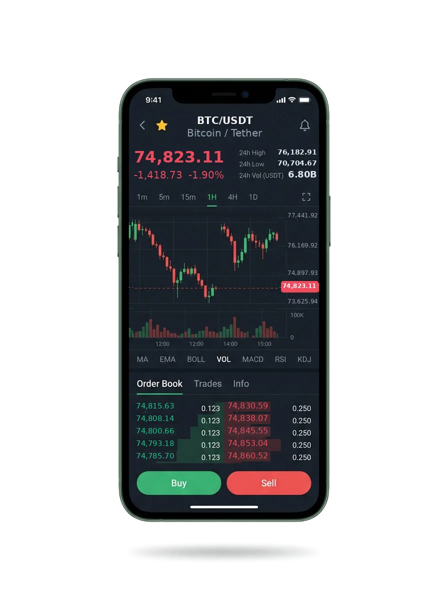 Mobile app screen showing a portfolio summary and a message thread with an account specialist